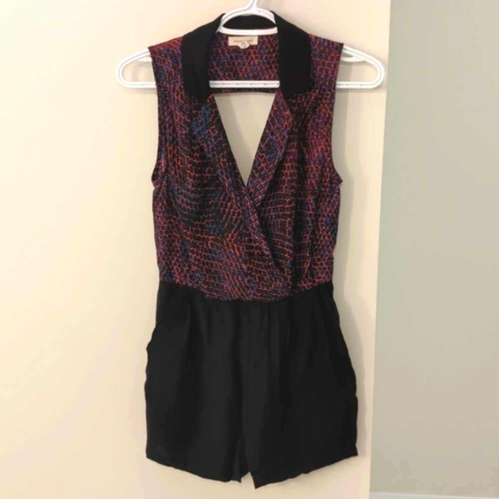 Silence + Noise collar Romper with Cut out back